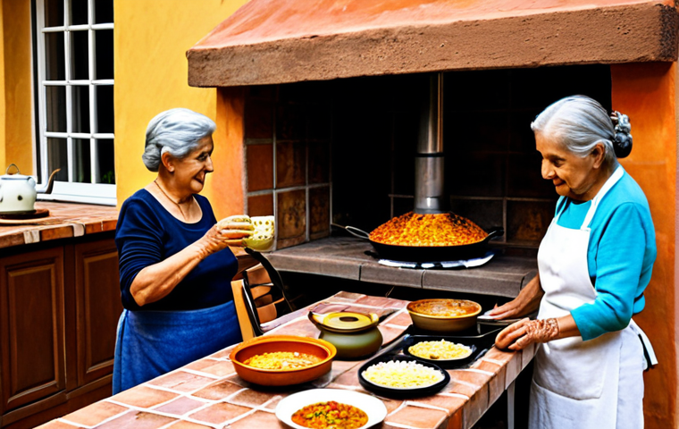 요리와 문화를 주제로 한 포럼 개최 - "Cocina de la Abuela" (Grandmother's Kitchen)**
Prompt: Cozy Spanish grandmother's kitchen, warm li...