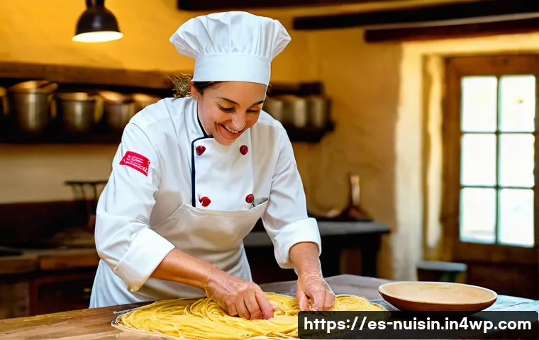 요리 교류 프로그램의 기획과 실행 - **Rustic Italian Kitchen Masterclass:**
A warm, inviting rustic Italian kitchen, bathed in soft,...