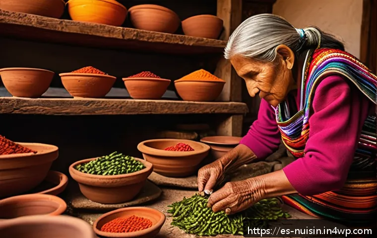 다양한 요리 스타일을 통한 문화 체험 - A vibrant traditional Mexican kitchen scene featuring an elderly indigenous woman preparing authenti...